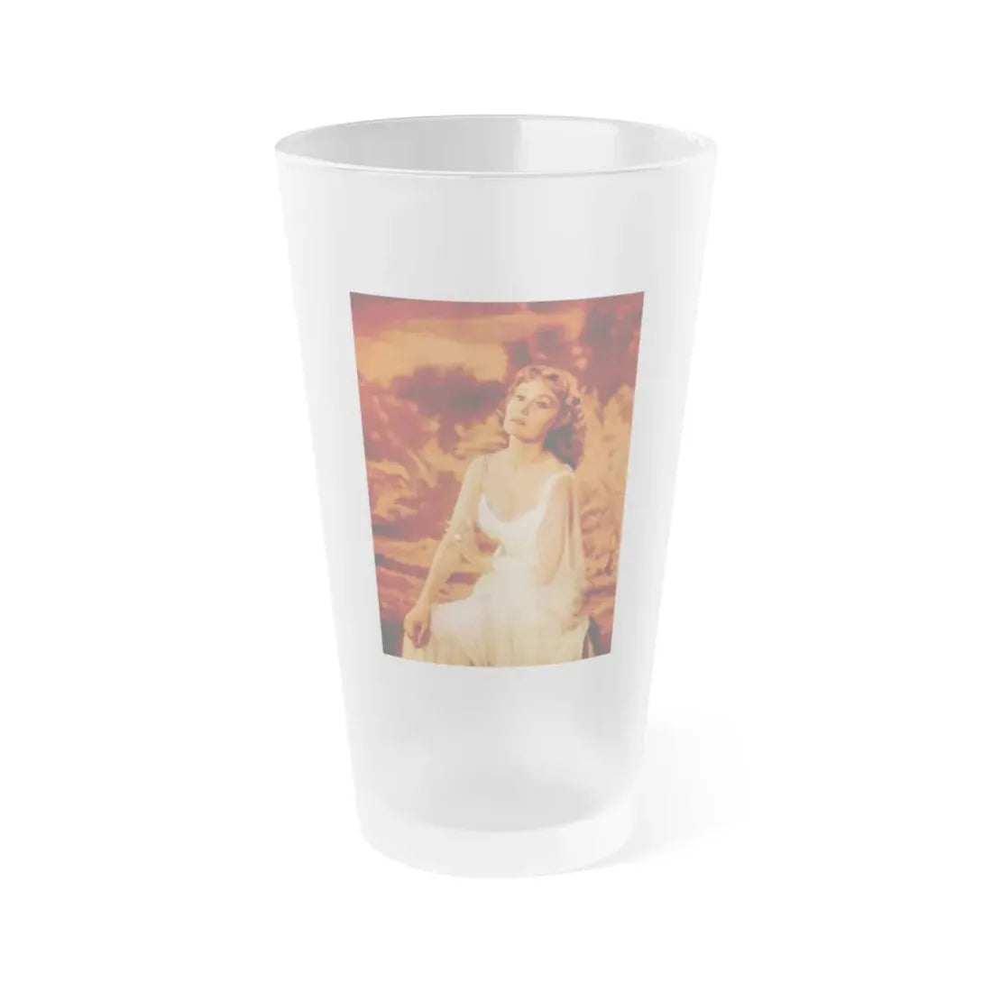 Rhonda Fleming #167 (Vintage Female Icon) Frosted Pint Glass 16oz 16oz Frosted - Go Mug Yourself