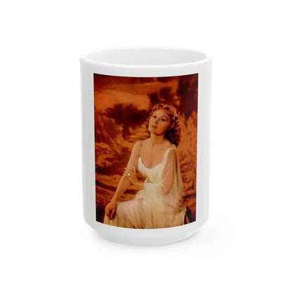 Rhonda Fleming #167 (Vintage Female Icon) White Coffee Mug 15oz - Go Mug Yourself
