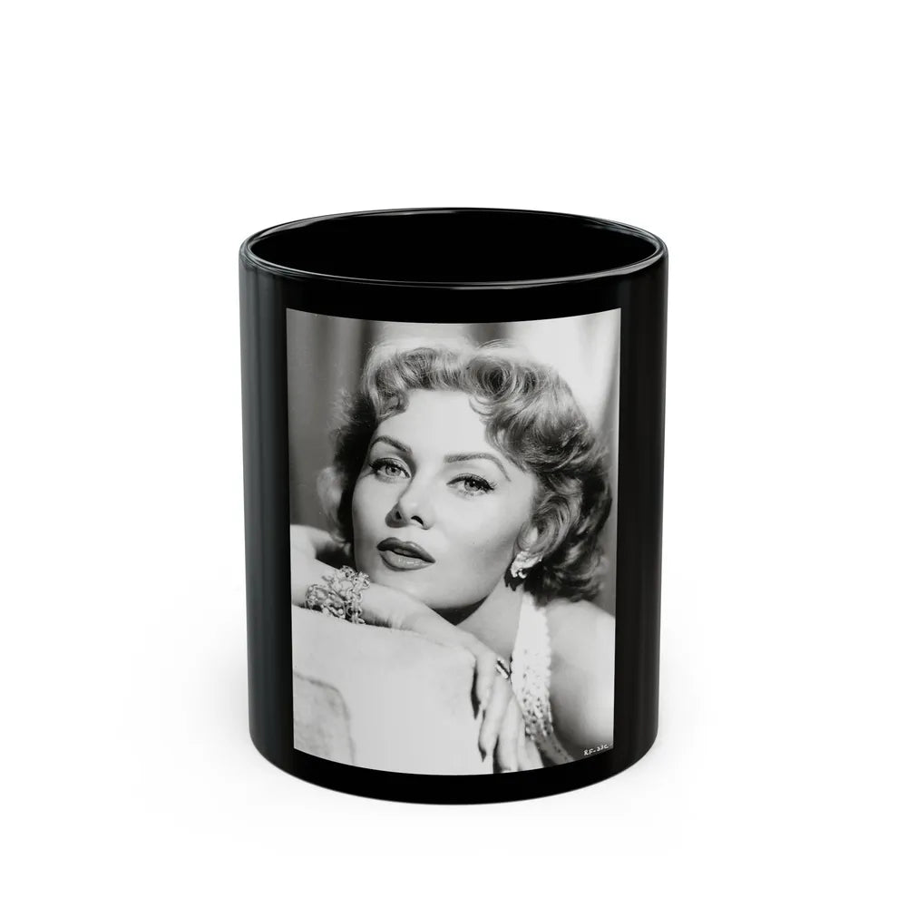 Rhonda Fleming #169 (Vintage Female Icon) Black Coffee Mug-11oz-Go Mug Yourself