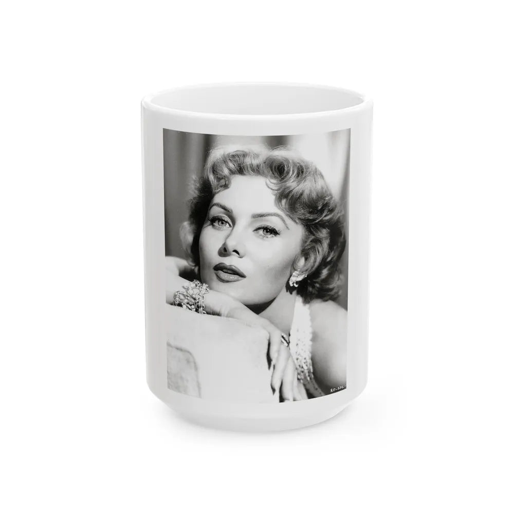 Rhonda Fleming #169 (Vintage Female Icon) White Coffee Mug-15oz-Go Mug Yourself