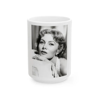 Rhonda Fleming #169 (Vintage Female Icon) White Coffee Mug 15oz - Go Mug Yourself