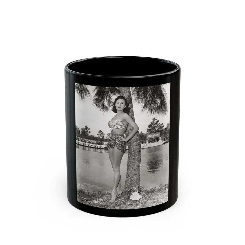 Rhonda Fleming #172 (Vintage Female Icon) Black Coffee Mug-11oz-Go Mug Yourself