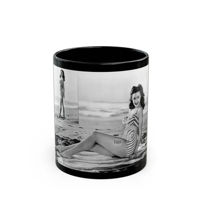 Rhonda Fleming #1731 (Vintage Female Icon) Black Coffee Mug-11oz-Go Mug Yourself