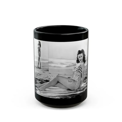 Rhonda Fleming #1731 (Vintage Female Icon) Black Coffee Mug 15oz - Go Mug Yourself