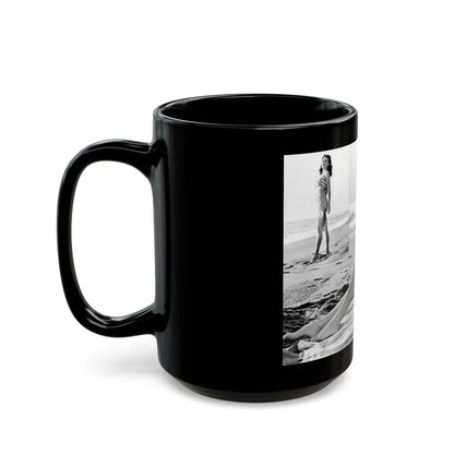 Rhonda Fleming #1731 (Vintage Female Icon) Black Coffee Mug-Go Mug Yourself