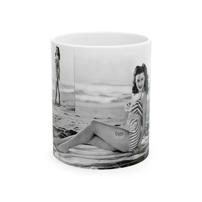Rhonda Fleming #1731 (Vintage Female Icon) White Coffee Mug 11oz - Go Mug Yourself