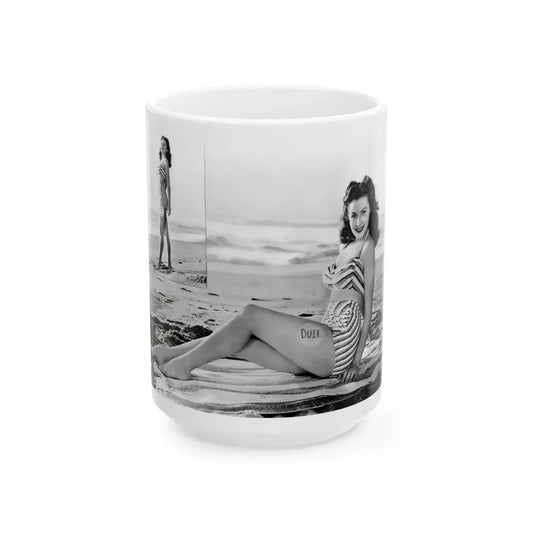 Rhonda Fleming #1731 (Vintage Female Icon) White Coffee Mug 15oz - Go Mug Yourself