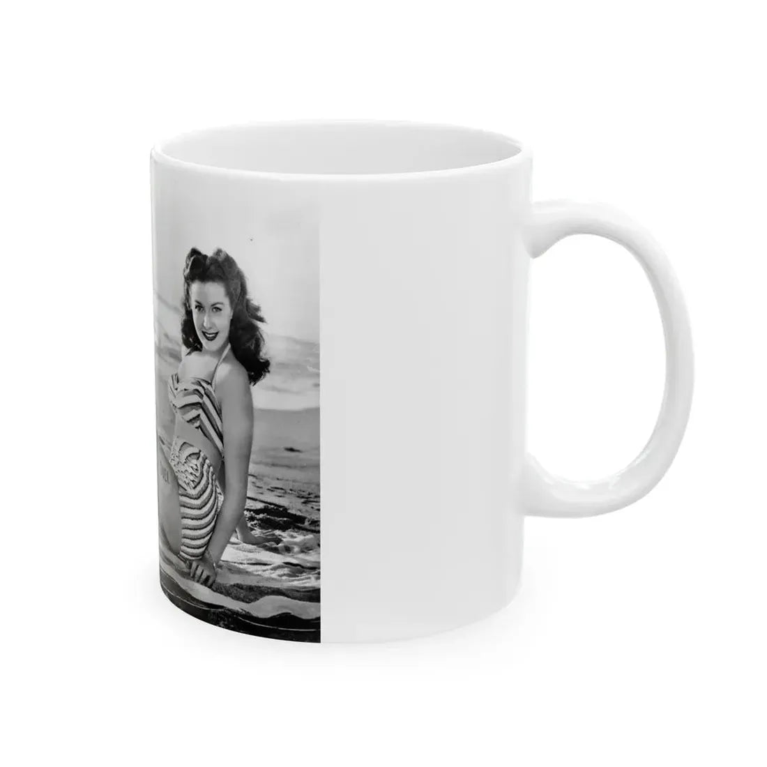 Rhonda Fleming #1731 (Vintage Female Icon) White Coffee Mug - Go Mug Yourself