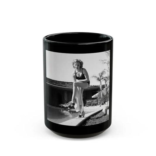 Rhonda Fleming #176 (Vintage Female Icon) Black Coffee Mug 15oz - Go Mug Yourself