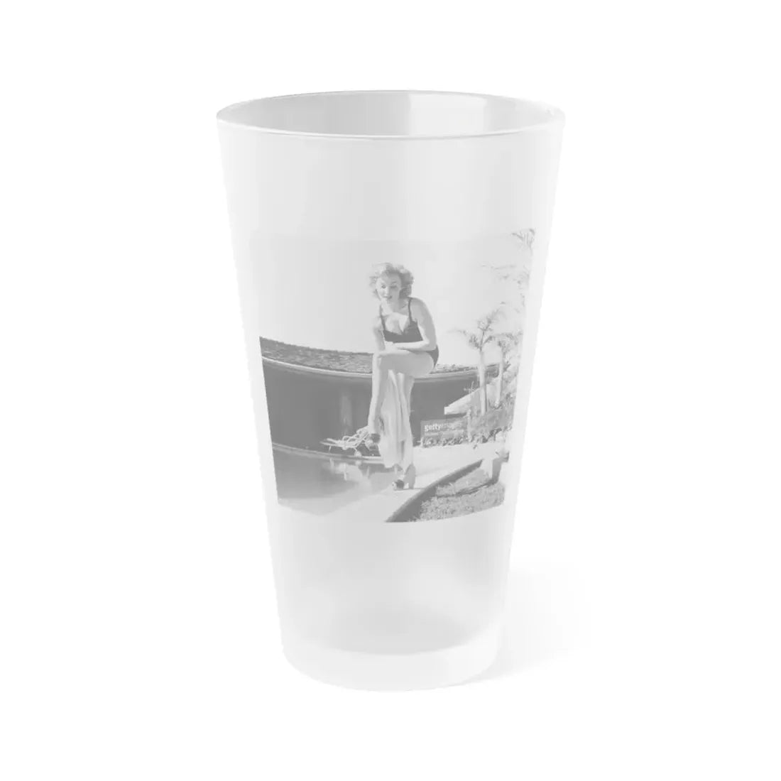 Rhonda Fleming #176 (Vintage Female Icon) Frosted Pint Glass 16oz 16oz Frosted - Go Mug Yourself