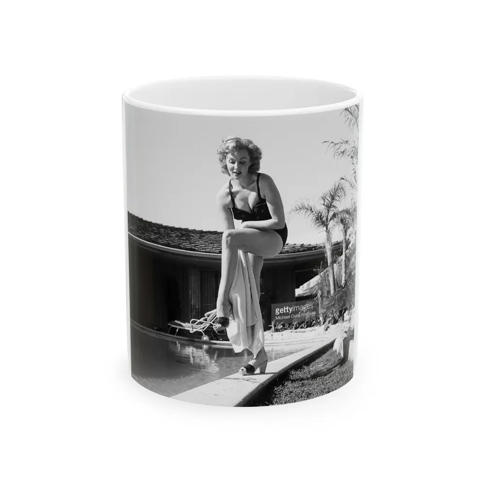 Rhonda Fleming #176 (Vintage Female Icon) White Coffee Mug-11oz-Go Mug Yourself