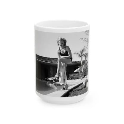Rhonda Fleming #176 (Vintage Female Icon) White Coffee Mug 15oz - Go Mug Yourself