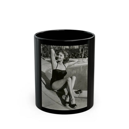 Rhonda Fleming #185 (Vintage Female Icon) Black Coffee Mug-11oz-Go Mug Yourself