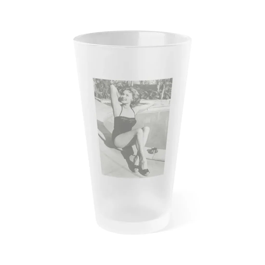 Rhonda Fleming #185 (Vintage Female Icon) Frosted Pint Glass 16oz 16oz Frosted - Go Mug Yourself