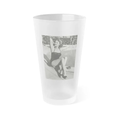 Rhonda Fleming #185 (Vintage Female Icon) Frosted Pint Glass 16oz 16oz Frosted - Go Mug Yourself