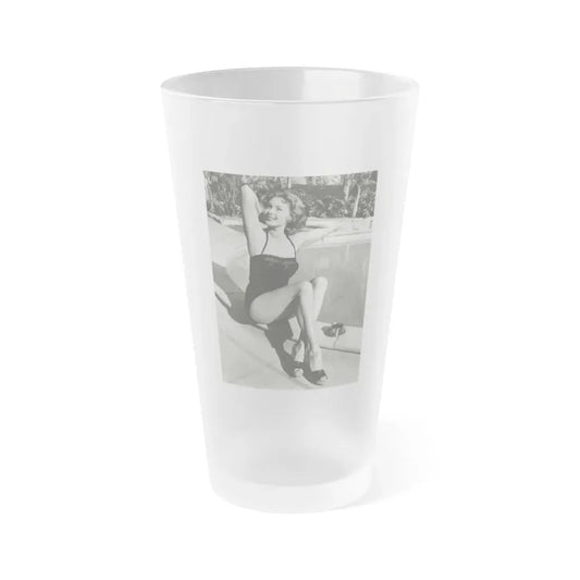 Rhonda Fleming #185 (Vintage Female Icon) Frosted Pint Glass 16oz 16oz Frosted - Go Mug Yourself