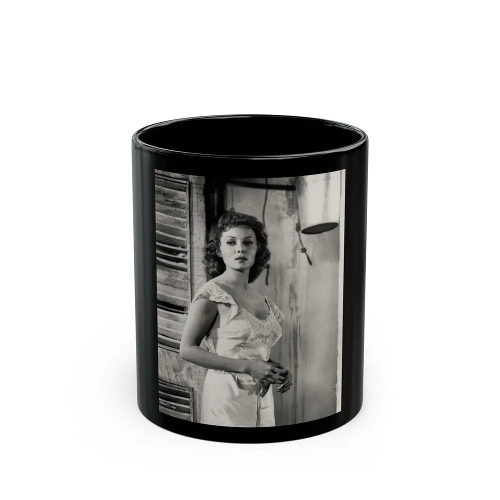 Rhonda Fleming #186 (Vintage Female Icon) Black Coffee Mug-11oz-Go Mug Yourself