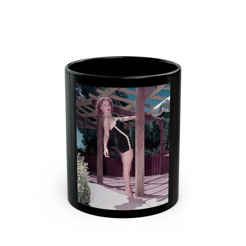 Rhonda Fleming #188 (Vintage Female Icon) Black Coffee Mug-11oz-Go Mug Yourself