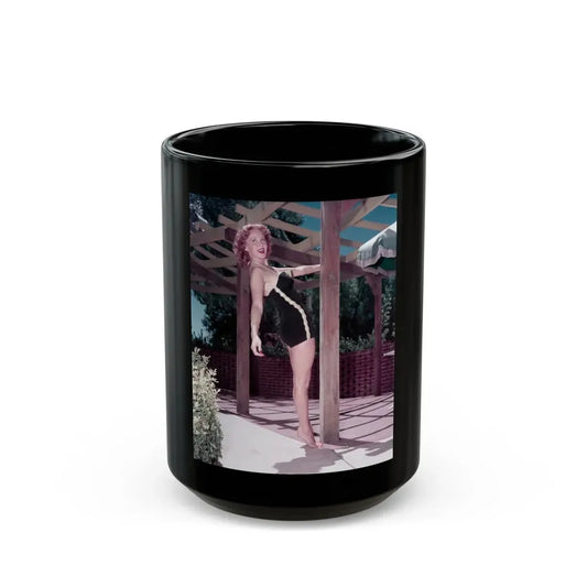 Rhonda Fleming #188 (Vintage Female Icon) Black Coffee Mug 15oz - Go Mug Yourself