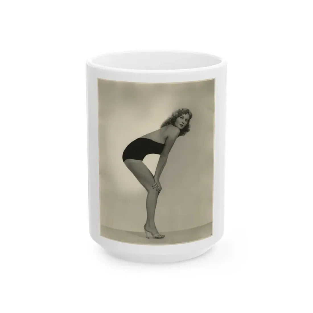 Rhonda Fleming #189 (Vintage Female Icon) White Coffee Mug 15oz - Go Mug Yourself