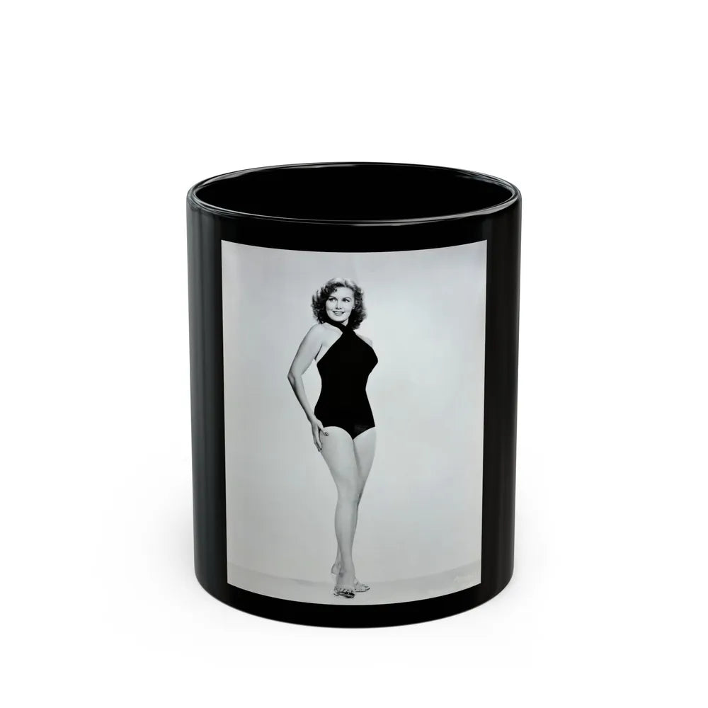 Rhonda Fleming #195 (Vintage Female Icon) Black Coffee Mug-11oz-Go Mug Yourself