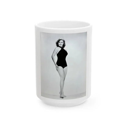 Rhonda Fleming #195 (Vintage Female Icon) White Coffee Mug 15oz - Go Mug Yourself