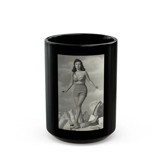 Rhonda Fleming #196 (Vintage Female Icon) Black Coffee Mug-15oz-Go Mug Yourself