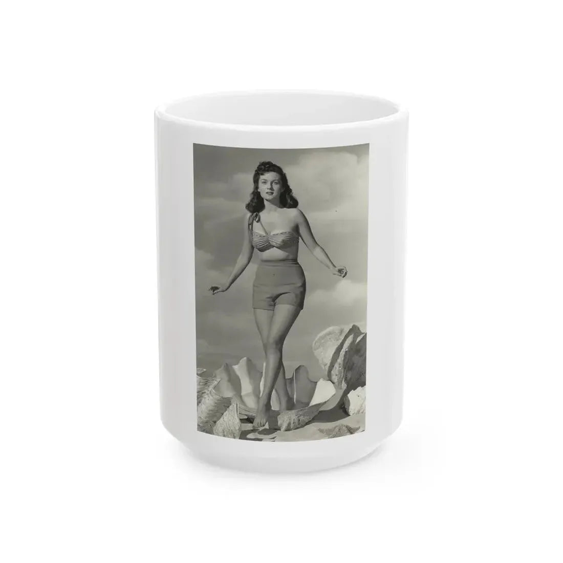 Rhonda Fleming #196 (Vintage Female Icon) White Coffee Mug 15oz - Go Mug Yourself