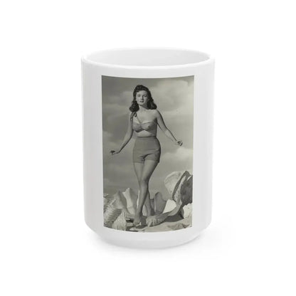 Rhonda Fleming #196 (Vintage Female Icon) White Coffee Mug 15oz - Go Mug Yourself