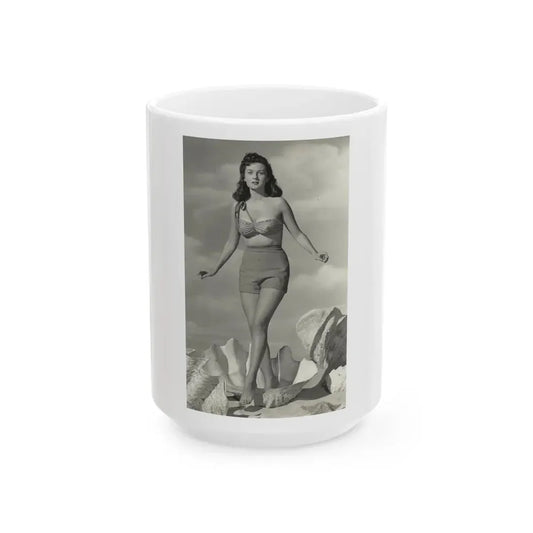 Rhonda Fleming #196 (Vintage Female Icon) White Coffee Mug 15oz - Go Mug Yourself