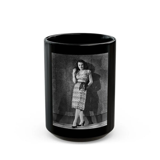 Rhonda Fleming #96 (Vintage Female Icon) Black Coffee Mug-15oz-Go Mug Yourself