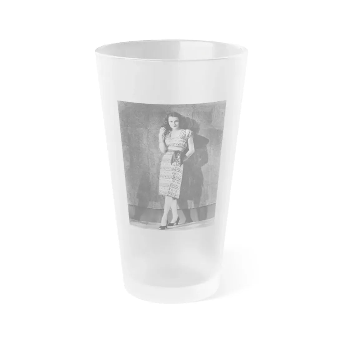 Rhonda Fleming #96 (Vintage Female Icon) Frosted Pint Glass 16oz 16oz Frosted - Go Mug Yourself