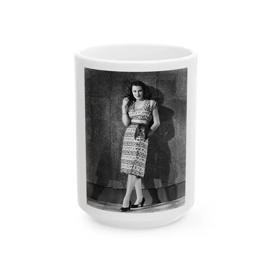 Rhonda Fleming #96 (Vintage Female Icon) White Coffee Mug 15oz - Go Mug Yourself