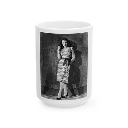 Rhonda Fleming #96 (Vintage Female Icon) White Coffee Mug 15oz - Go Mug Yourself