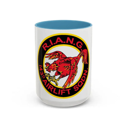 R.I.A.N.G. 143rd Airlift Sq (U.S. Air Force) Accent Coffee Mug 15oz Light Blue - Go Mug Yourself
