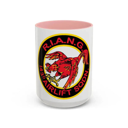 R.I.A.N.G. 143rd Airlift Sq (U.S. Air Force) Accent Coffee Mug 15oz Pink - Go Mug Yourself