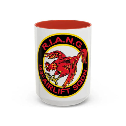 R.I.A.N.G. 143rd Airlift Sq (U.S. Air Force) Accent Coffee Mug 15oz Red - Go Mug Yourself