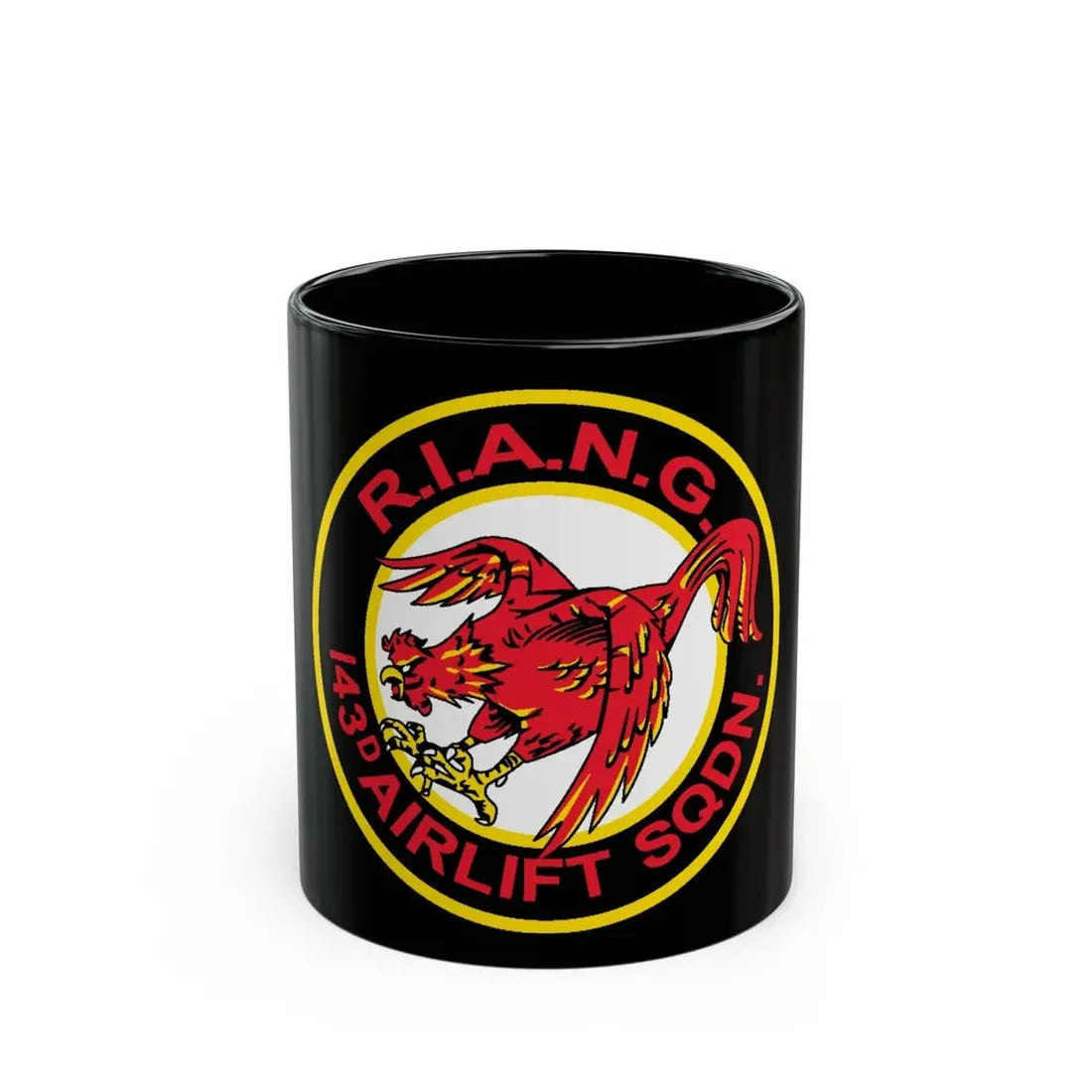 R.I.A.N.G. 143rd Airlift Sq (U.S. Air Force) Black Coffee Mug 11oz - Go Mug Yourself