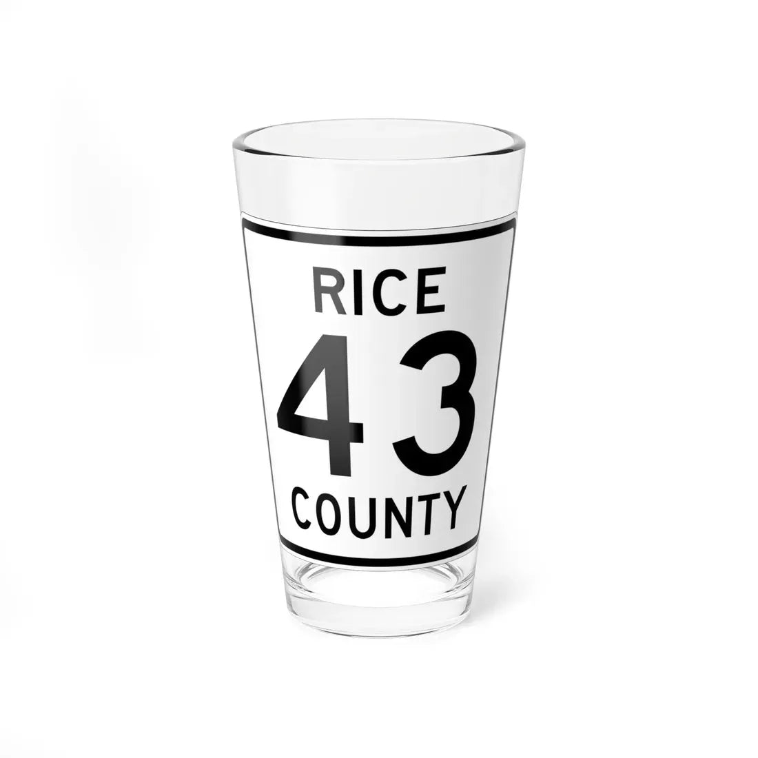 Rice County Route 43 (Minnesota) (Road Sign) Pint Glass 16oz 16oz - Go Mug Yourself