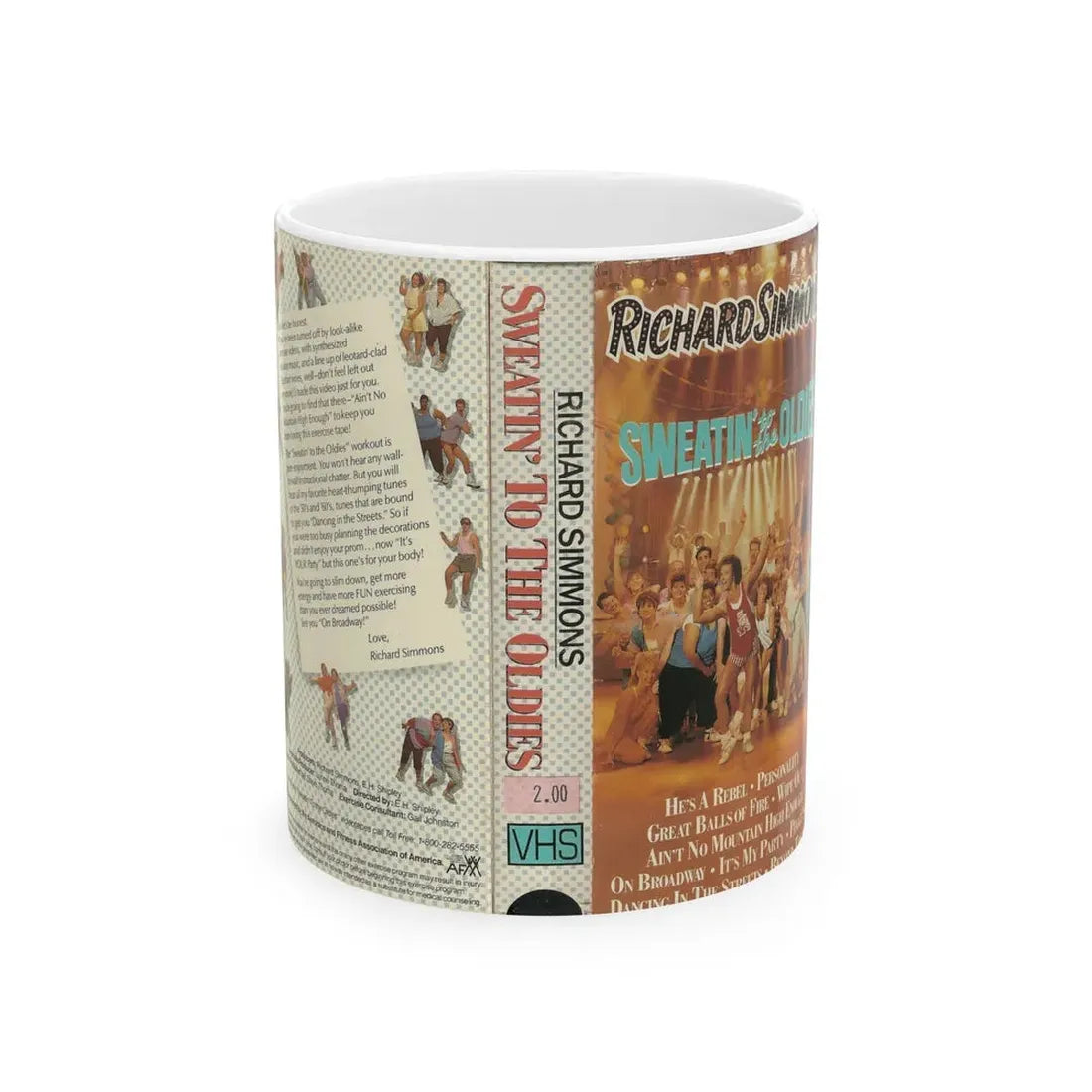 RICHARD SIMMONS SWEATIN TO THE OLDIES (VHS COVER) - White Coffee Mug 11oz - Go Mug Yourself