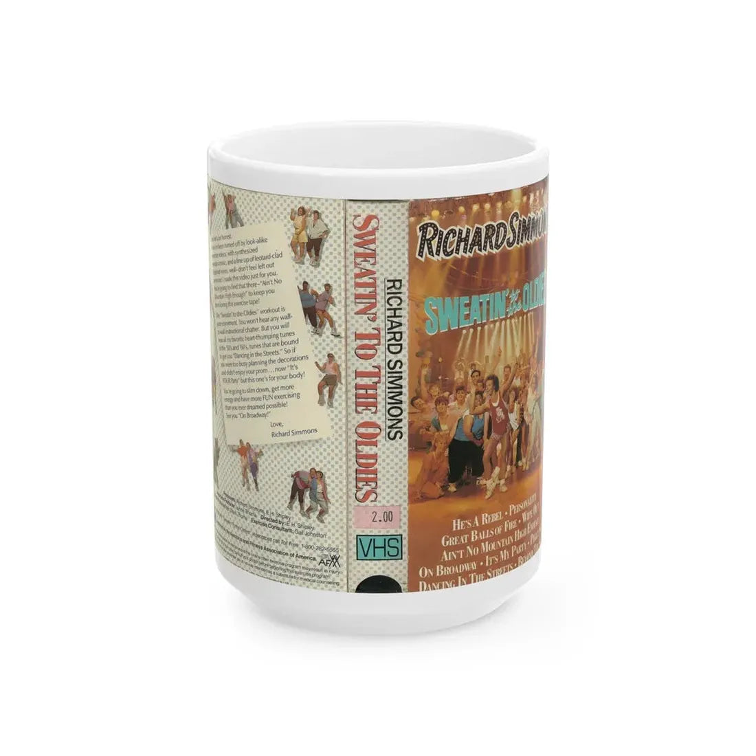 RICHARD SIMMONS SWEATIN TO THE OLDIES (VHS COVER) - White Coffee Mug 15oz - Go Mug Yourself