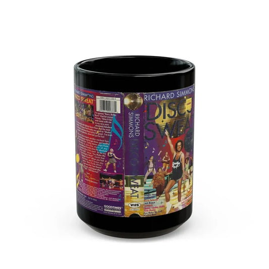 RICHARD SIMONS DISCO SWEAT (VHS COVER) - Black Coffee Mug 15oz - Go Mug Yourself