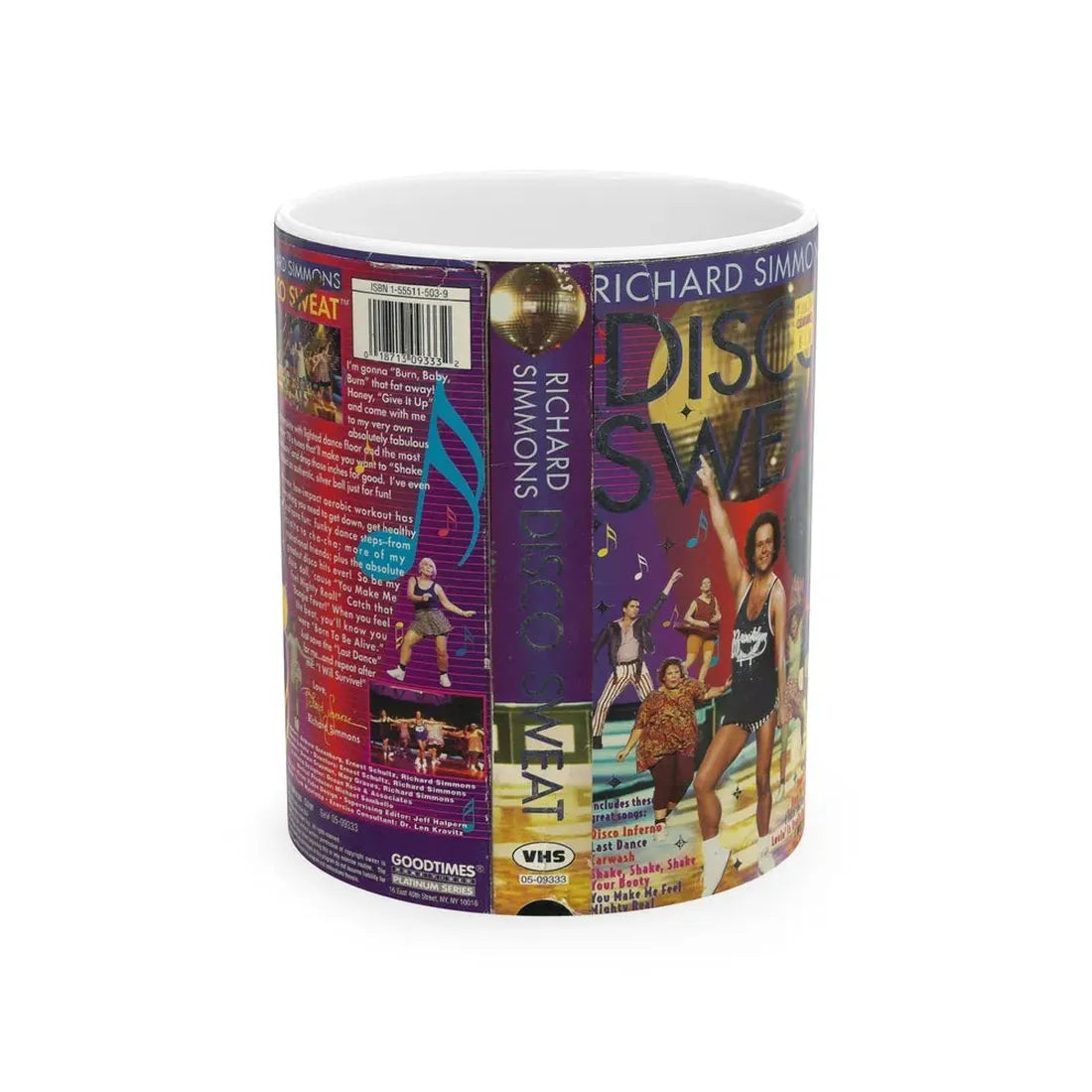 RICHARD SIMONS DISCO SWEAT (VHS COVER) - White Coffee Mug 11oz - Go Mug Yourself