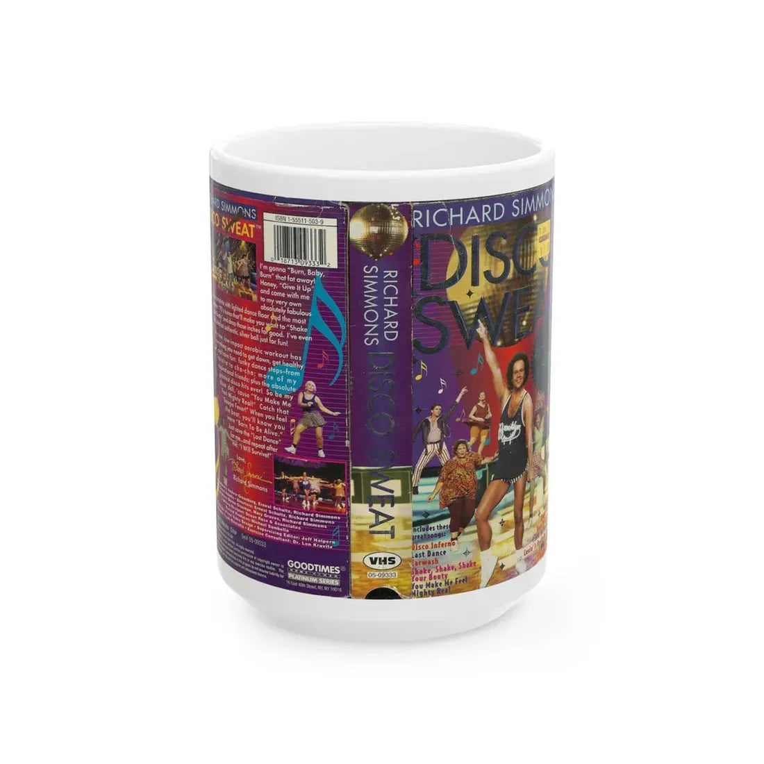 RICHARD SIMONS DISCO SWEAT (VHS COVER) - White Coffee Mug 15oz - Go Mug Yourself