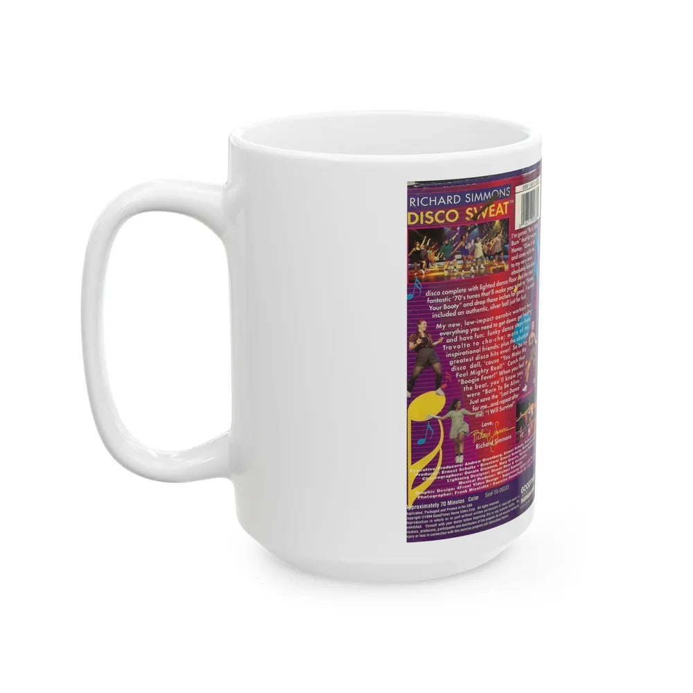 RICHARD SIMONS DISCO SWEAT (VHS COVER) - White Coffee Mug-Go Mug Yourself