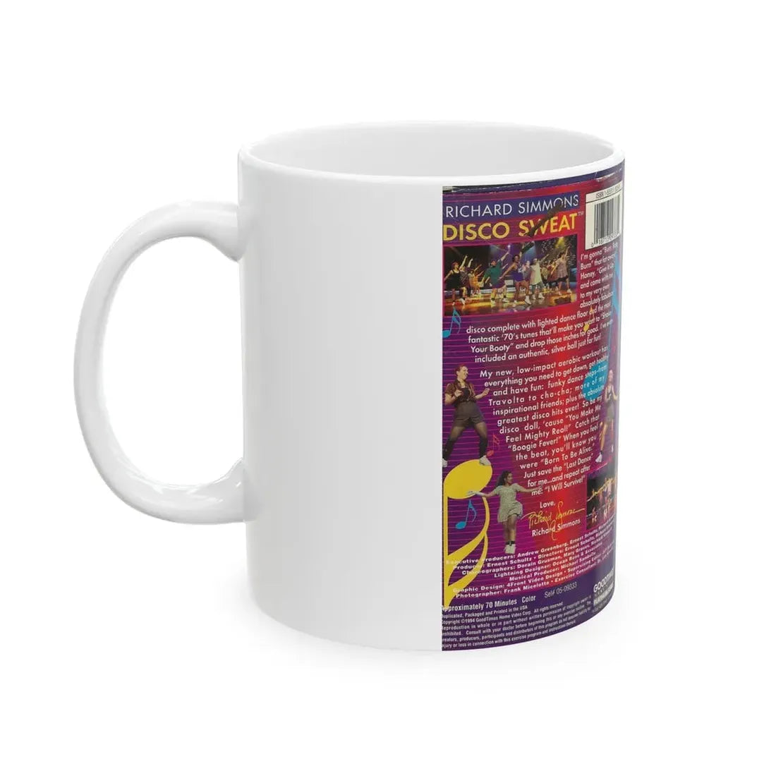 RICHARD SIMONS DISCO SWEAT (VHS COVER) - White Coffee Mug - Go Mug Yourself