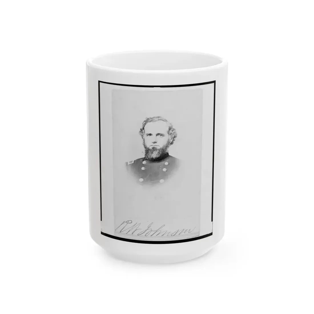 Richard W. Johnson, Union General, Bust Portrait, Facing Front (U.S. Civil War) White Coffee Mug 15oz - Go Mug Yourself