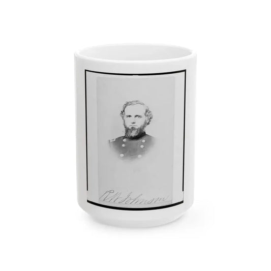 Richard W. Johnson, Union General, Bust Portrait, Facing Front (U.S. Civil War) White Coffee Mug 15oz - Go Mug Yourself