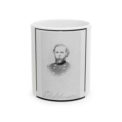 Richard W. Johnson, Union General, Bust Portrait, Facing Front (U.S. Civil War) White Coffee Mug-11oz-Go Mug Yourself