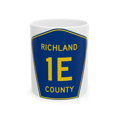 Richland County Route 1E ND (North Dakota) (Road Sign) White Coffee Mug 11oz - Go Mug Yourself